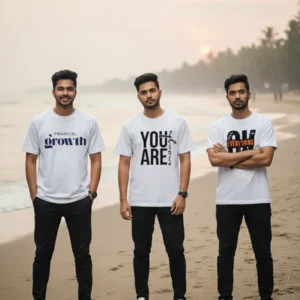 3Pcs Combo White Mens Premium Drop Shoulder T-Shirt