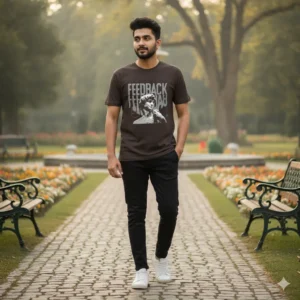 Mens Brown Premium Drop Shoulder T-Shirt