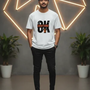 White Mens Premium Drop Shoulder T-Shirt