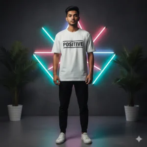 White Mens Premium Drop Shoulder T-Shirt